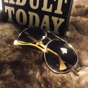 Neon Yellow and Silver Sunglasses